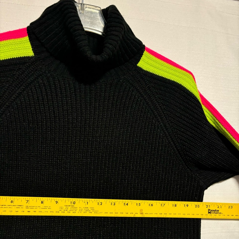 Future Collective Kahlana Barfield Black Neon Stripes Turtleneck LG LIKE NEW - Picture 5 of 14